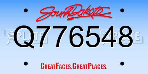 Q776548 South Dakota License Plate