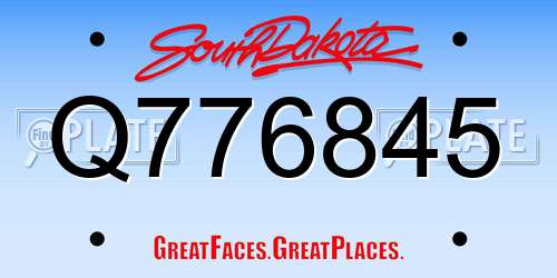 Q776845 South Dakota License Plate