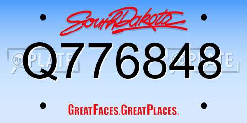 Q776848 South Dakota License Plate