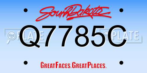 Q7785C South Dakota License Plate