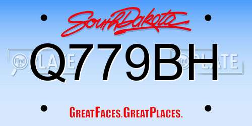 Q779BH South Dakota License Plate