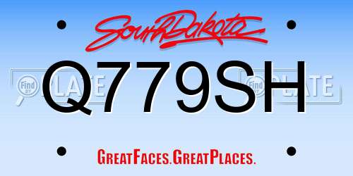 Q779SH South Dakota License Plate