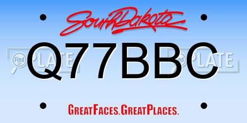Q77BBC South Dakota License Plate