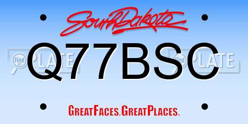 Q77BSC South Dakota License Plate