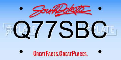 Q77SBC South Dakota License Plate