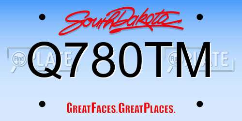 Q780TM South Dakota License Plate