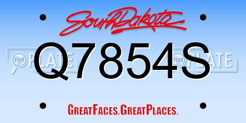Q7854S South Dakota License Plate