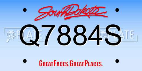 Q7884S South Dakota License Plate