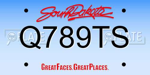 Q789TS South Dakota License Plate