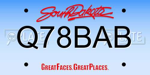 Q78BAB South Dakota License Plate