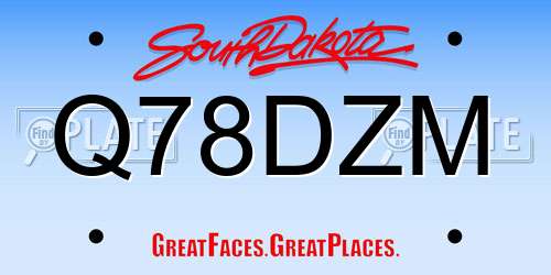 Q78DZM South Dakota License Plate