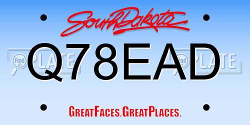 Q78EAD South Dakota License Plate