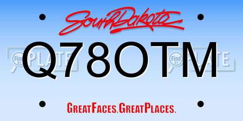 Q78OTM South Dakota License Plate