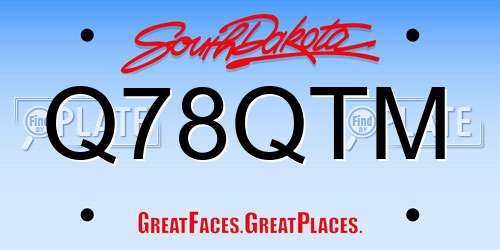 Q78QTM South Dakota License Plate