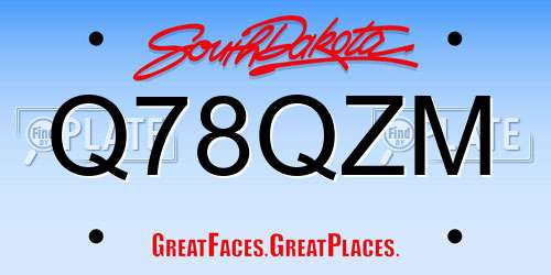 Q78QZM South Dakota License Plate