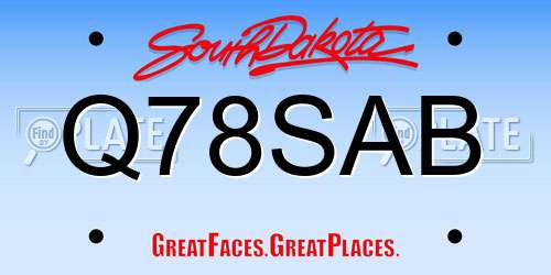 Q78SAB South Dakota License Plate