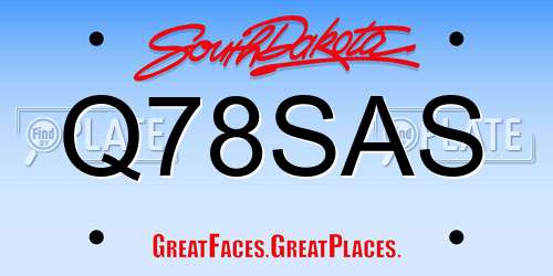 Q78SAS South Dakota License Plate