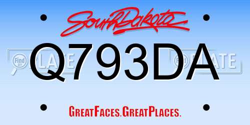 Q793DA South Dakota License Plate