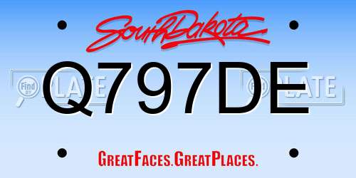 Q797DE South Dakota License Plate
