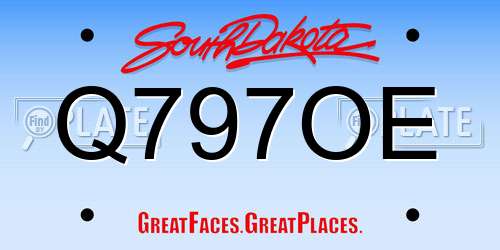 Q797OE South Dakota License Plate
