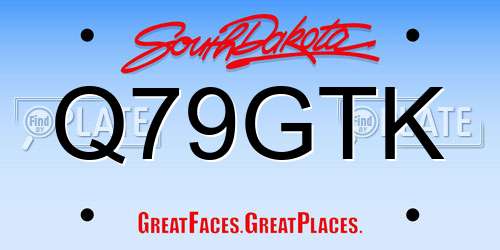 Q79GTK South Dakota License Plate