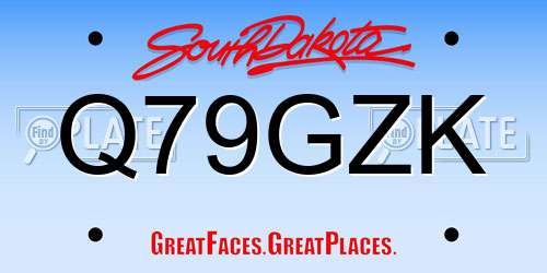 Q79GZK South Dakota License Plate