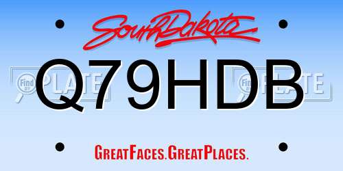 Q79HDB South Dakota License Plate