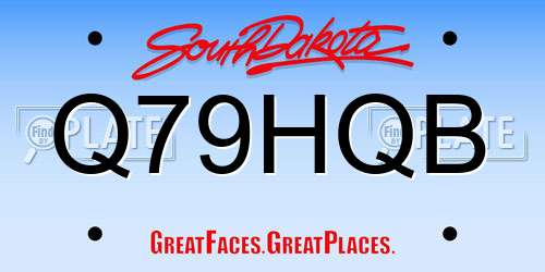 Q79HQB South Dakota License Plate