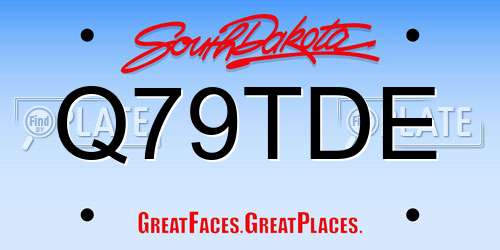 Q79TDE South Dakota License Plate