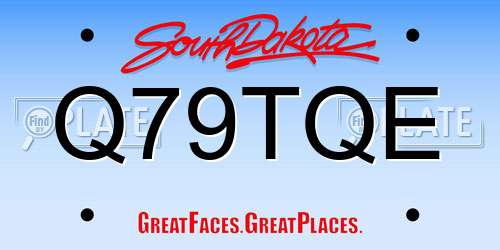 Q79TQE South Dakota License Plate