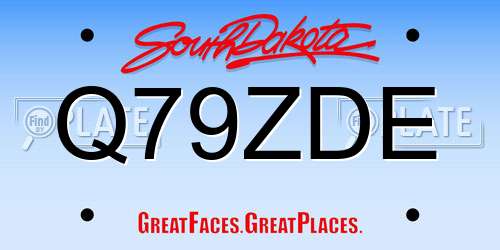 Q79ZDE South Dakota License Plate