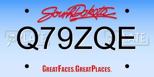 Q79ZQE South Dakota License Plate