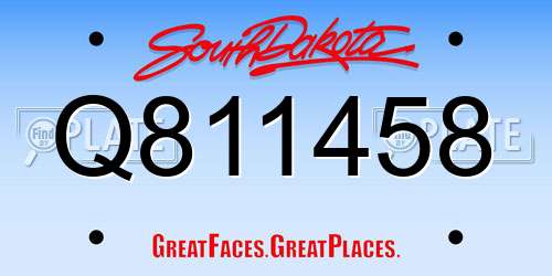 Q811458 South Dakota License Plate