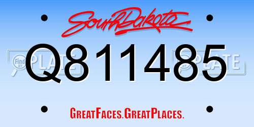 Q811485 South Dakota License Plate