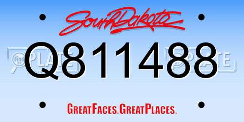 Q811488 South Dakota License Plate