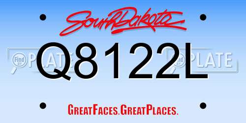 Q8122L South Dakota License Plate