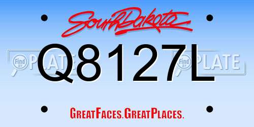 Q8127L South Dakota License Plate