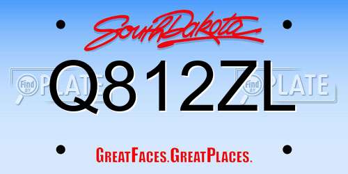 Q812ZL South Dakota License Plate