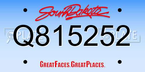 Q815252 South Dakota License Plate