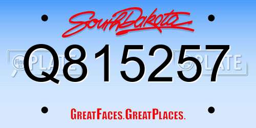 Q815257 South Dakota License Plate