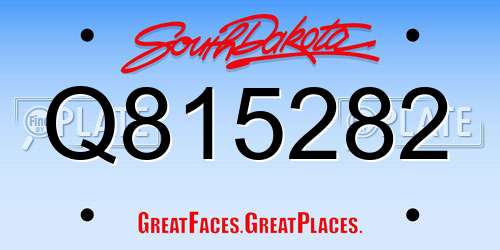Q815282 South Dakota License Plate