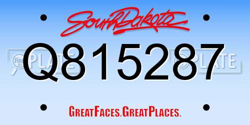 Q815287 South Dakota License Plate