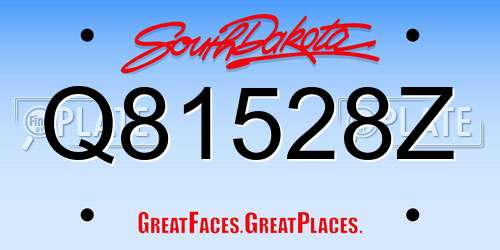 Q81528Z South Dakota License Plate