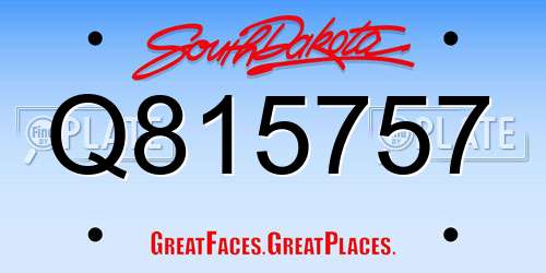 Q815757 South Dakota License Plate