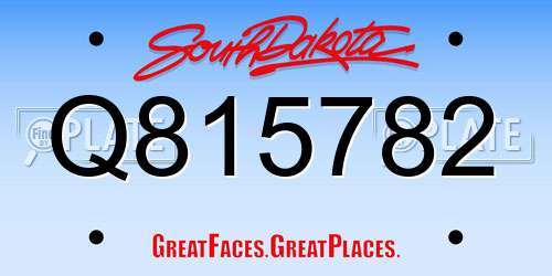 Q815782 South Dakota License Plate