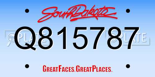 Q815787 South Dakota License Plate