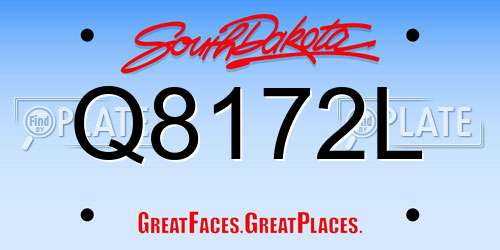 Q8172L South Dakota License Plate