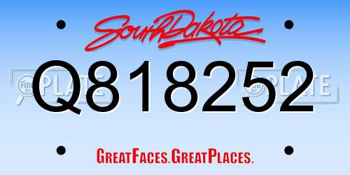 Q818252 South Dakota License Plate