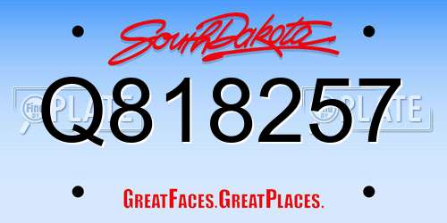 Q818257 South Dakota License Plate
