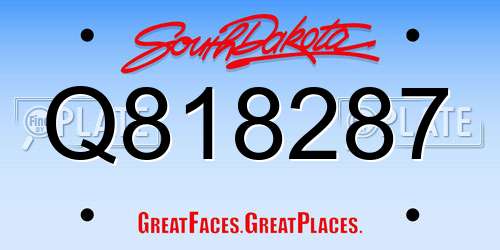 Q818287 South Dakota License Plate